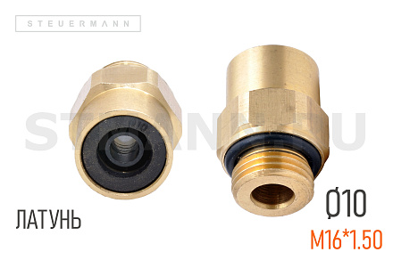 ФИТИНГ CAMOZZI ПРЯМОЙ РЕЗЬБА М16 ПОД ТРУБКУ Ф10