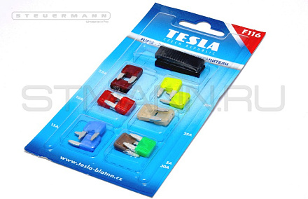 НАБОР ПРЕДОХРАНИТЕЛЕЙ "MINI" "TESLA" (12шт+пинцет)