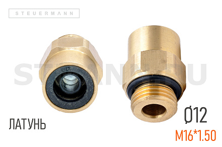 ФИТИНГ CAMOZZI ПРЯМОЙ РЕЗЬБА М16 ПОД ТРУБКУ Ф12