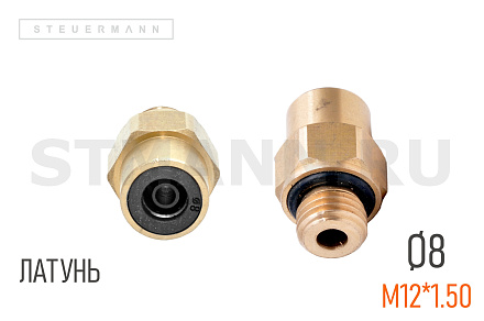 ФИТИНГ CAMOZZI ПРЯМОЙ РЕЗЬБА М12 ПОД ТРУБКУ Ф8