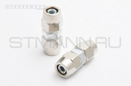 СОЕДИНИТЕЛЬ ТОРМОЗНЫХ ТРУБОК (ФИТИНГ) ЖЕЛЕЗНЫЙ С ГАЙКОЙ Ø₁-8 ПРЯМОЙ