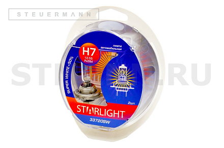 ЛАМПА H7 12V 55W +50% (2 ШТ) SUPER WHITE "STAR LIGHT" Px26d