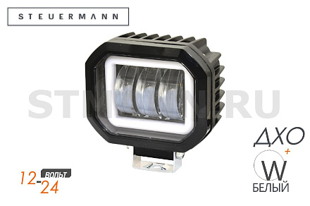 ФОНАРЬ СВЕТОДИОДНЫЙ (3 CREE 18W) БЕЛЫЙ+DRL КВАДРАТ