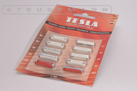 НАБОР ПРЕДОХРАНИТЕЛЕЙ ЦИЛИНДРИЧЕСКИЙ (к-кт 10шт) "TESLA" (8,16 A)
