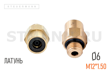 ФИТИНГ CAMOZZI ПРЯМОЙ РЕЗЬБА М12 ПОД ТРУБКУ Ф6